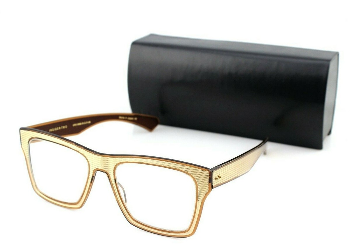 【極美品】DITA/ディータ Insider DRX-2003A-56.5 RARE NEW Genuine DITA INSIDER TWO Clear Brown Gold Eye Glasses