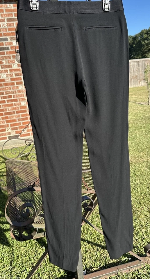 Pantalones para mujer Tara Jarmon negros talla US 4 (EUR 38) gancho con cremallera bolsillo frontal Foto 2 de 4