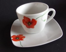 KAFFEE-TEE-TASSE 3tlg.-Domestic &reg; by M&auml;ser, Serie Campo,  SOMMER - MOHNBLUME