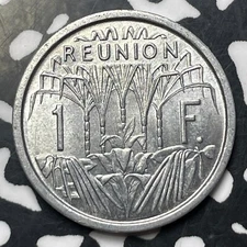 1948 Reunion 1 Franc (28 Available) (1 Coin Only) High Grade! Beautiful!