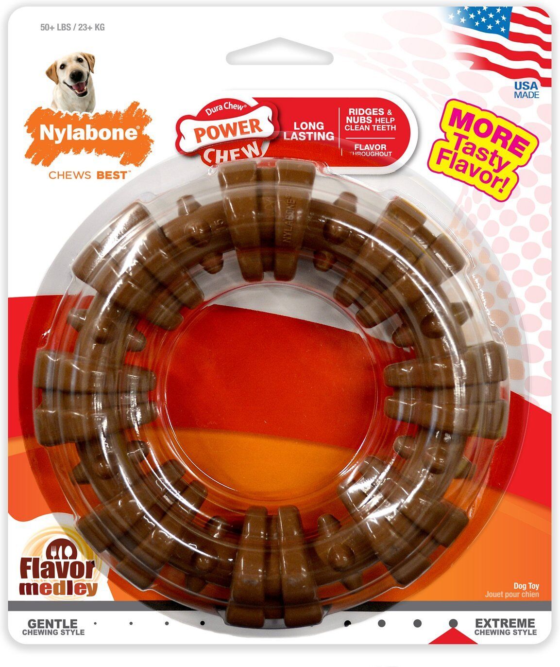 Nylabone Dura Chew Textured Ring Flavor Medley Dog Toy, X-Large