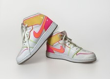 Nike Air Jordan 1 Mid GS Edge Glow White Pink Blast CV4611-100 Youth Size 6Y