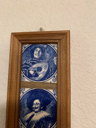 DELFT BLUE HANDPAINTED HANGING TILE/WOOD PICTURE - Picture 6 of 8