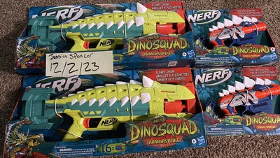 Nerf DinoSquad Armorstrike Dart Blaster, 16 Nerf Elite Darts 8+ Lot Of 4