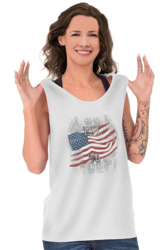 American Flag USA Patriotic United States Adult Tank Top Sleeveless T-Shirt - Picture 3 of 8
