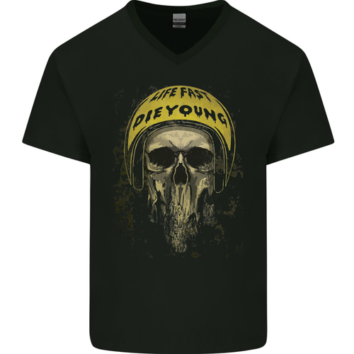 T-shirt Homme Gildan Heavy Cotton - Motif Crâne De Motard - Taille Au Choix - Neuf Sans Étiquette