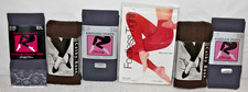 6 NWT Gray Brown Footless Opaque Tights Pantyhose Mixed Lace Bottom 5'-5'9" Lot