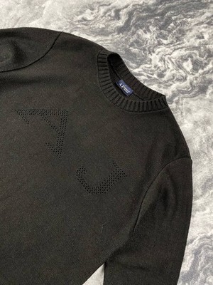 Vintage Armani Jeans Knit Sweater Big Logo AJ Men Size M Black | eBay