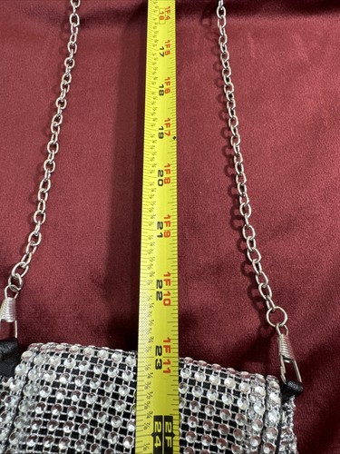 Borsa da sera con strass borsetta per cellulare portafoglio borsa a tracolla - Foto 8 di 9