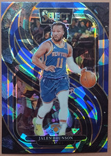 2024-25 Panini Select #151 Jalen Brunson Blue Cracked Ice Prizm Premier Knicks