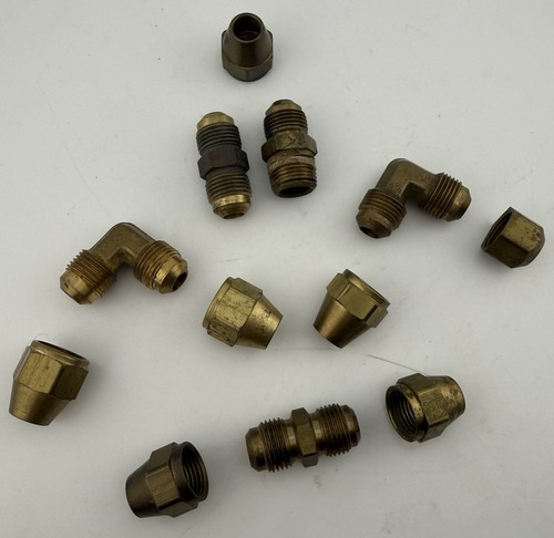 Assorted Brass Fittings Lot Mixed Sizes Adapters Couplers Elbows Compression