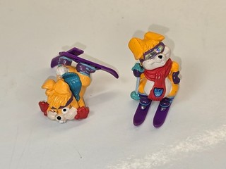 VARIANTEN D Hanny Bunnys 2x mit lila Ski 1996 ORI GUT