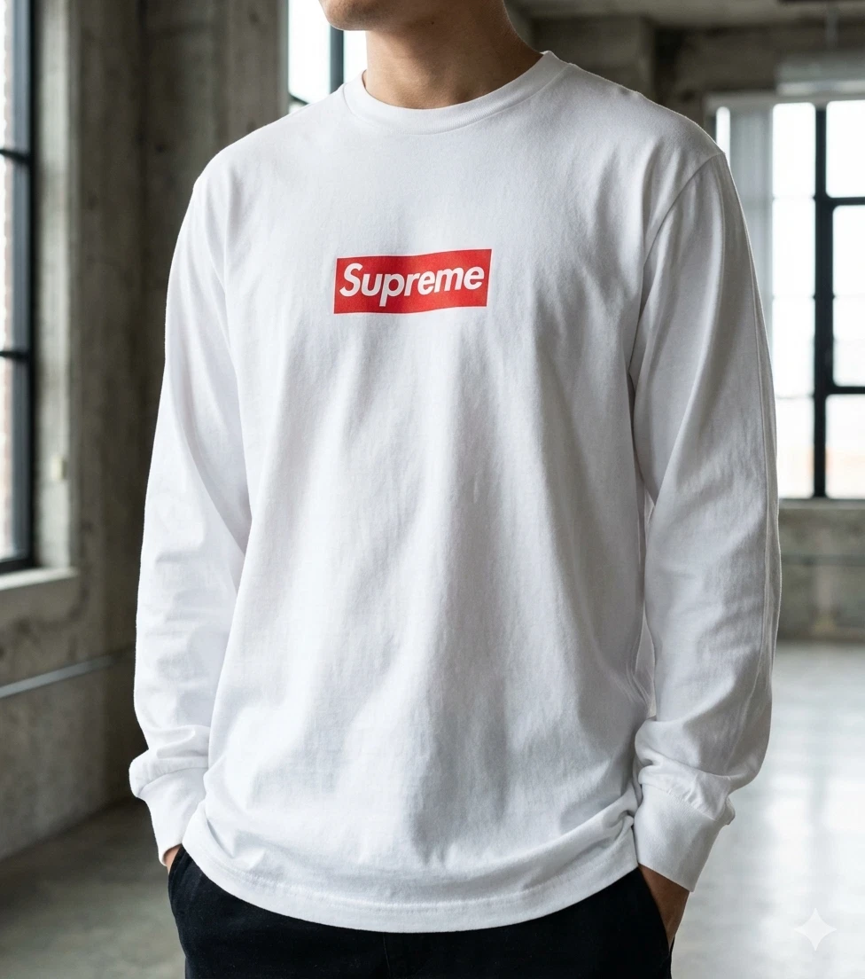 Supreme Long Sleeve White Shirts for Men for sale | eBay