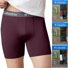 Image of Mens Boxer Shorts Columbia 3 Pack Performance Stretch Moisture Wicking Comfy