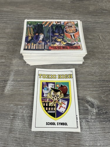 Original Vintage 1991 Topps Toxic High School Card & Sticker Set of 88 Different