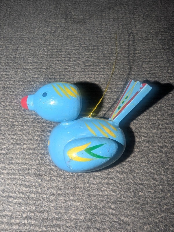 vintage Wooden hand Painted Bird made in Taiwan Christmas Ornaments ornament 