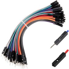 Breadboard Jumper Wires 22AWG Male to Female Pack of 120 Pieces Red and Black...