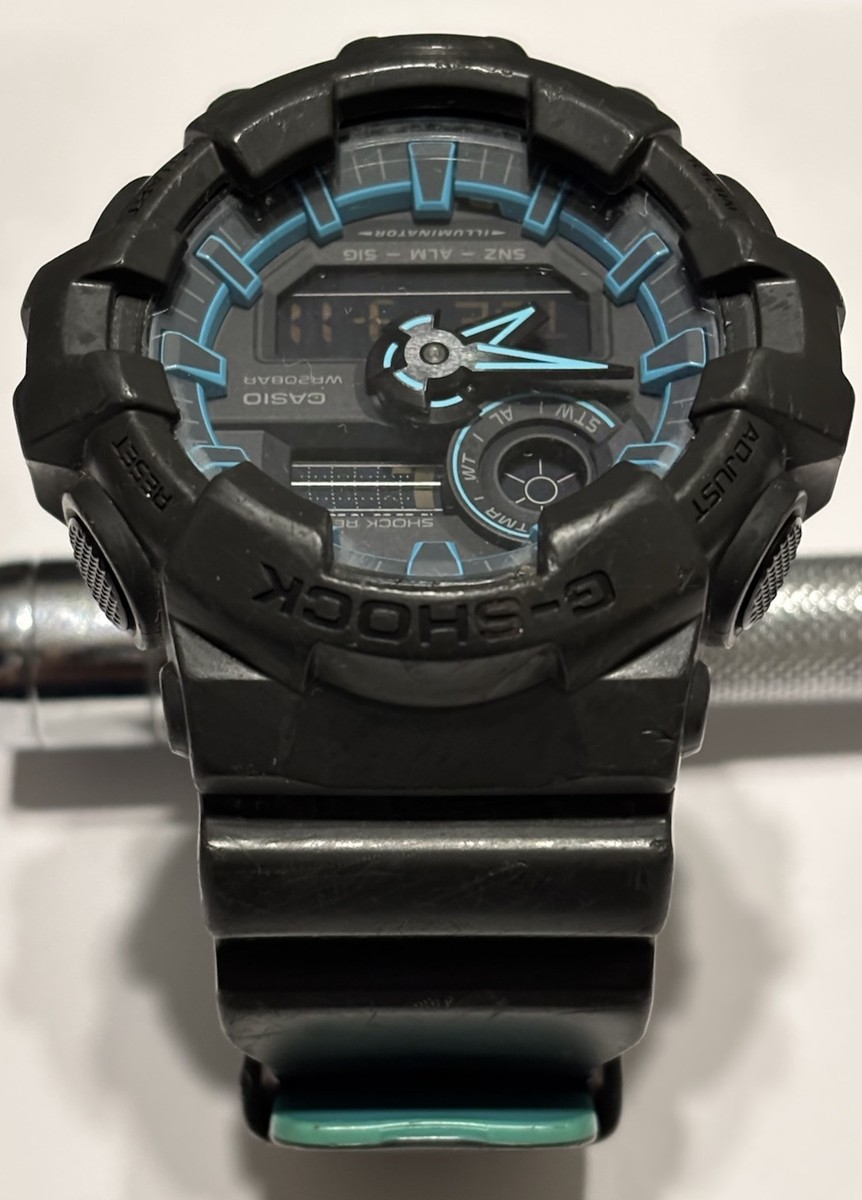 Casio G-Shock #5522 Black & Blue Water Resistant Men's Watch GA