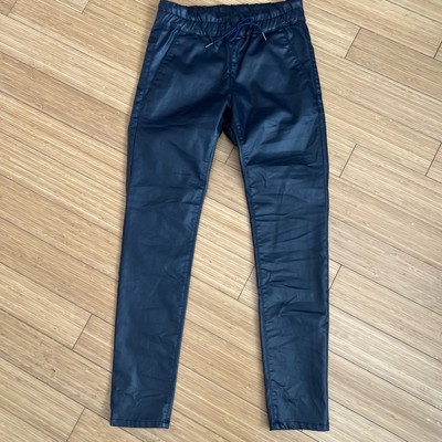 Bevy Flog Elastic Drawstring Coated Shely Pant Dark Navy Women s 27 Excellent Cd