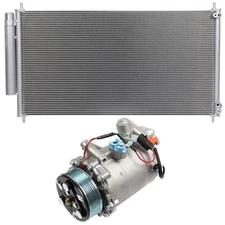 AC Condenser & AC Compressor Cooling Kit For Honda Civic 2012-2015  
