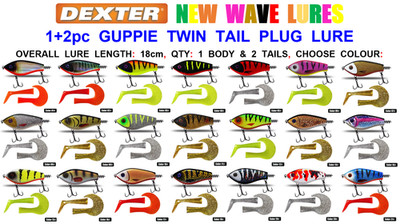 DEXTER 1+2 Stück 18cm GUPPIE HECHTKÖDER JERK BAIT PLUG SALMO RAPALA STRIKE PRO TYPE