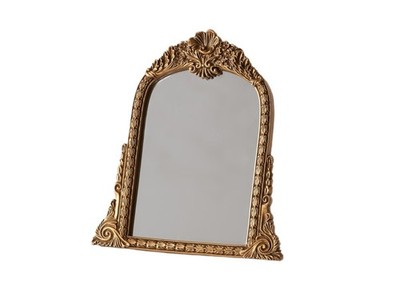 HSDDHOME Small Gold Vintage Mirror, Antique Arched Tabletop Makeup Mirror, Ha...