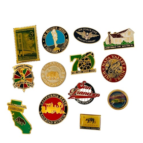 Lot of 13 Vintage California Lapel Pins Travel Souvenirs