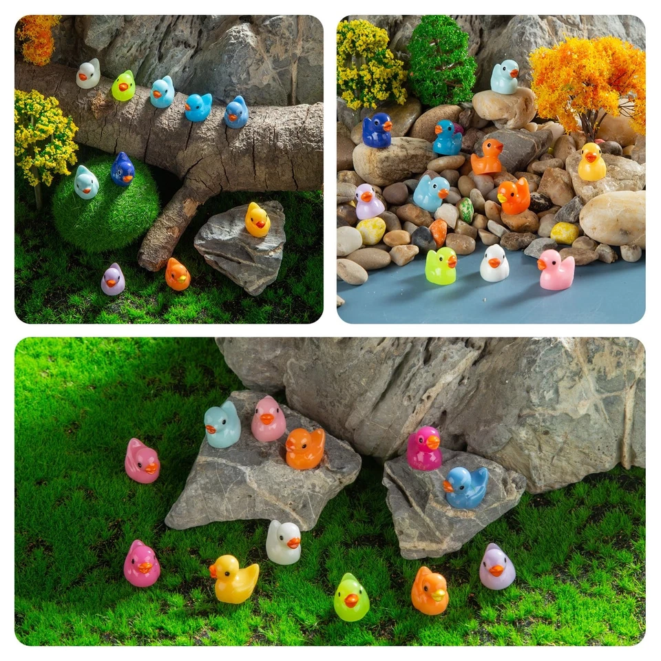 200 pcs Mini Ducks 20 Colors Resin Dollhouse Decor Fairy Garden Aquarium Gifts - Image 4 of 4