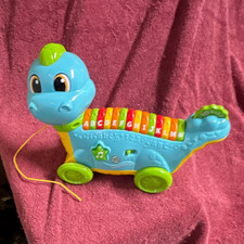 LeapFrog Lettersaurus Alphabet Pull Toy Electronic Learning Dinosaur Blue/Green