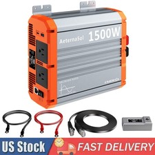 1500W Pure Sine Wave Inverter Converter Remote Control 12V DC to 110V 120V AC