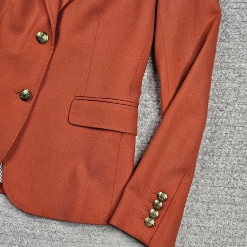 Blazer scuola ragazzo J Crew taglia 0 arancione oro bottoni lana preppy elasticizzato - Foto 5 di 15
