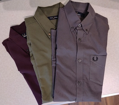 3er Fred Perry Herrenhemden, button down, Größe S, gebraucht