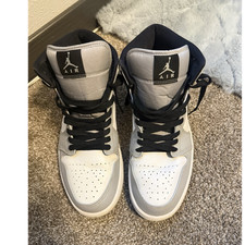 Jordan Air Jordan 1 Mid Smoke Grey 554724-092 Men's Sneakers Gray White Black
