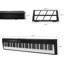 Glarry Folding 88-Key Semi-Weighted Digital Piano Electronic Keyboard+Bag