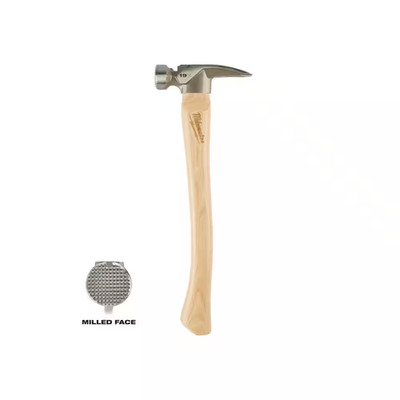19 Oz. Wood Milled Face Hickory Framing Hammer