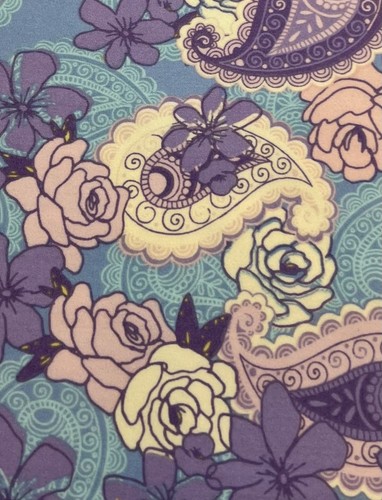 LuLaRoe Leggings TC Tall Curvy PAISLEY Pastel Rose Floral Comfy Comfy Soft Knit - Picture 3 of 6