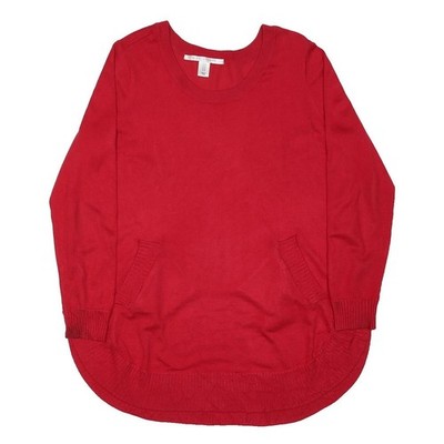 MAX STUDIO Damen Roter Strickpullover Rundhalsausschnitt Basic Knit XL