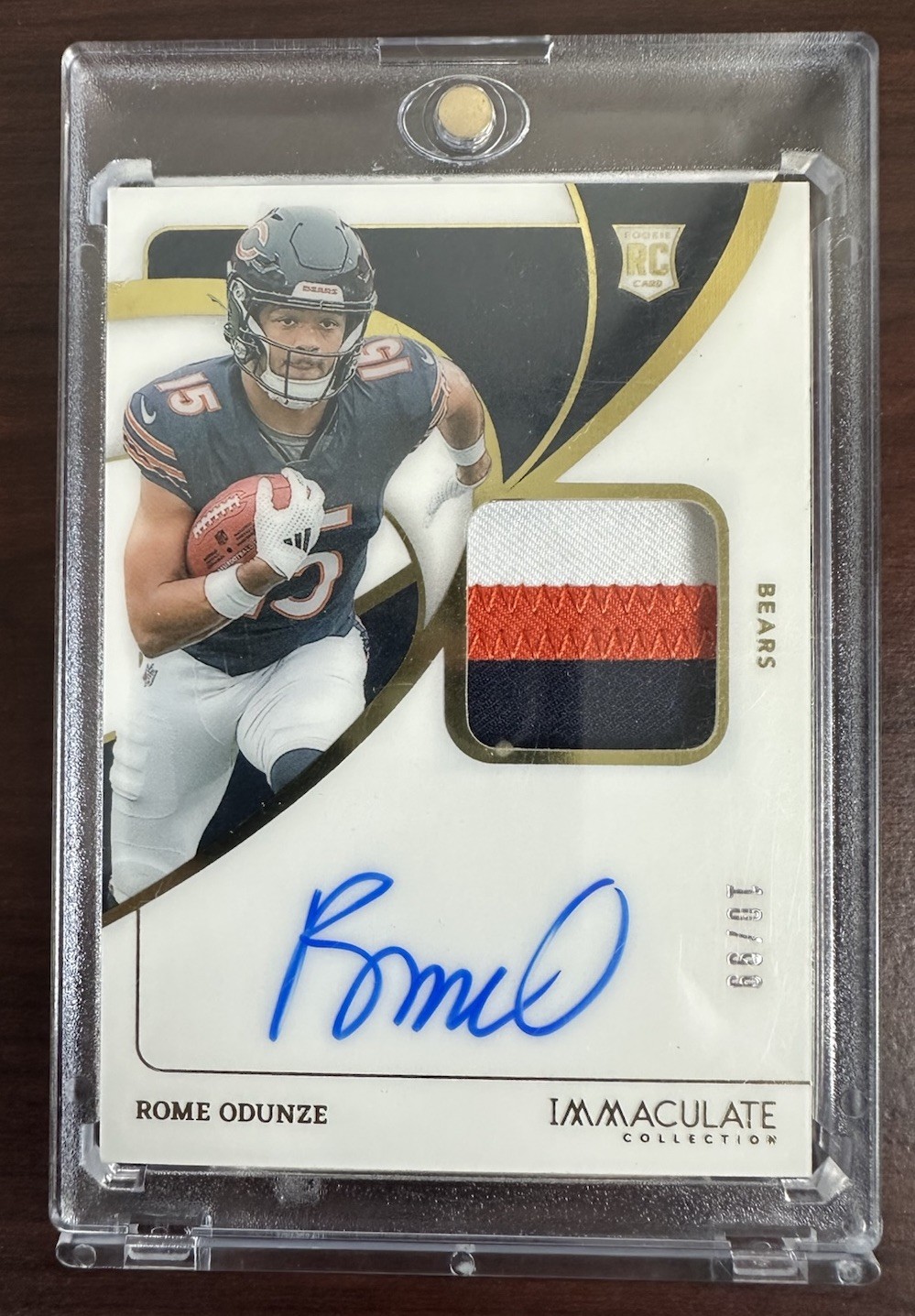 2024 Panini Immaculate RPA Autograph Auto Patch #104 Rome Odunze /99 Rookie RC