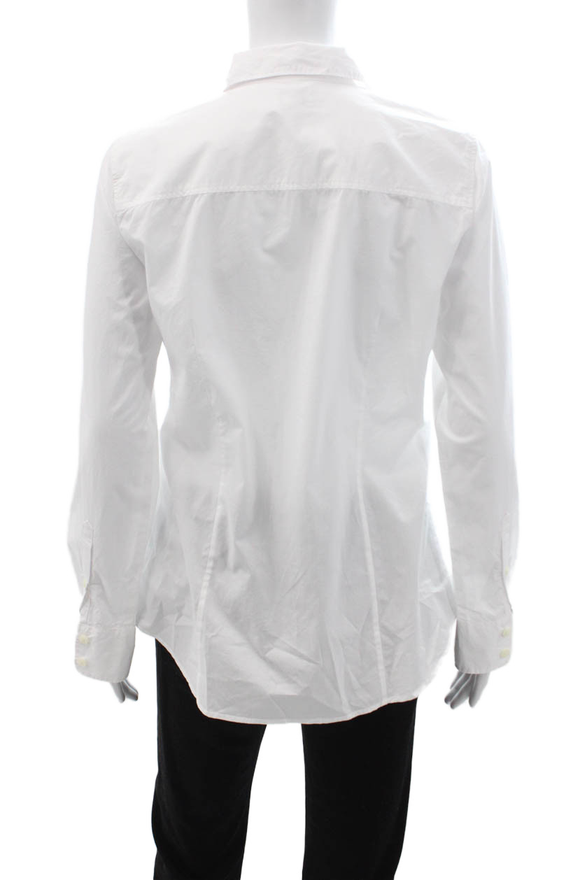 J Crew Womens White Cotton Collared Basic Button … - image 3