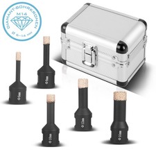 STAHLWERK Couronnes diamantées Set de 5 pièces 6-14 mm M14 Forets diamantés