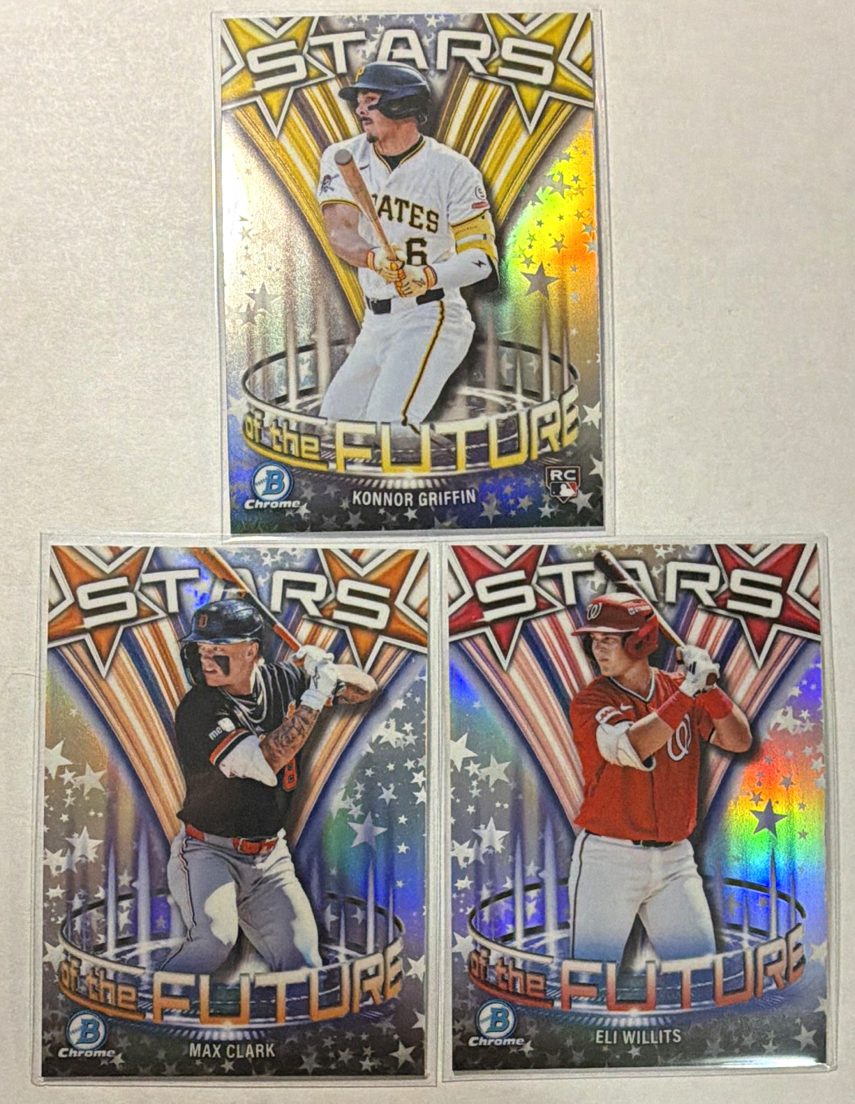 2026 Bowman Chrome Stars of the Future Lot (3) Griffin RC Max Clark Eli Willits 