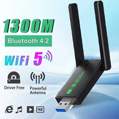 USB 3.0 Wireless WIFI Adapter 1300Mbps Long Range Dongle Dual Band 5Ghz Network