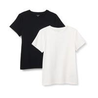 Amazon Essentials Damen T-Shirt Rundhals Kurzarm 100% Baumwolle 2Er-Pack