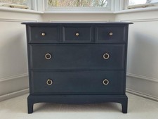 Solid Wood Chest Of Drawers Black Painted