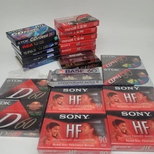 22x New Sealed Maxell TDK SONY HF 90 60 Minute Blank Audio Cassette Tapes