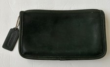 VINTAGE COACH LEATHER COSMETIC BAG/CLUTCH - HUNTER GREEN - MULTIPURPOSE USE
