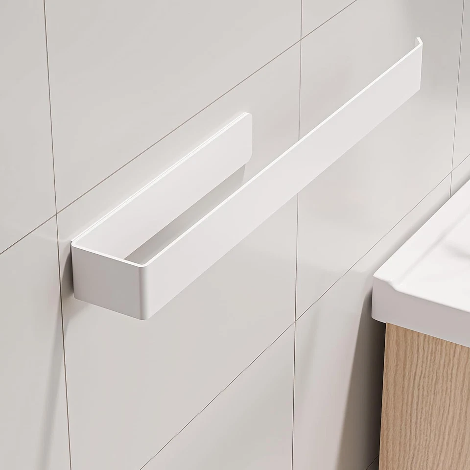 Portasciugamani Senza Foratura, in Alluminio, Completamente in Metallo, Da Incol - Immagine 3 di 4