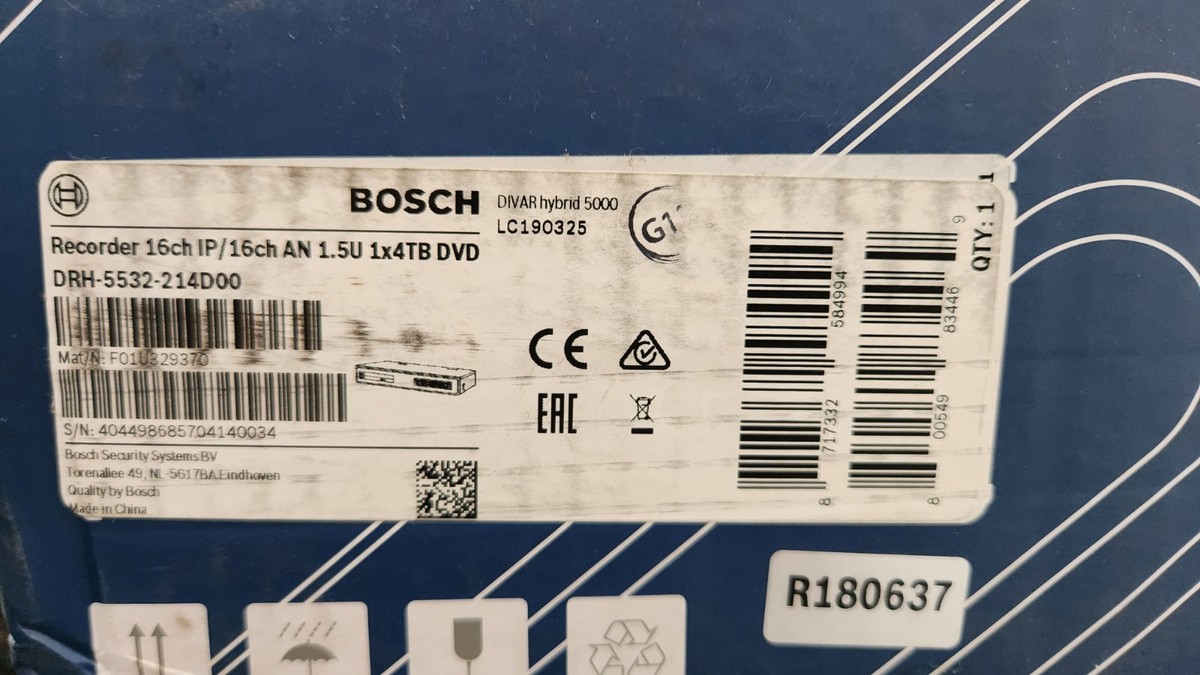 BOSCH Divar 5000 Network Video Recorder 32CH DRH-5532-214D00