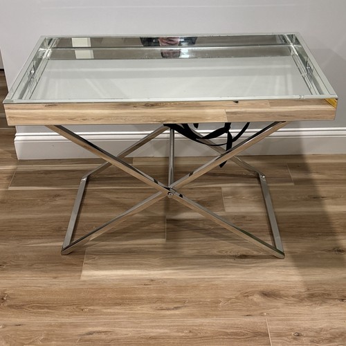 Pier 1 Imports Glass Mirror Table 38x22x24.5” With Stand Damage