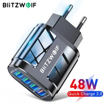 BlitzWolf® BK-385 48W 4 USB Ports QC 3.0 Fast Charger Wall Travel Charging EU Pl - Image 2 of 4